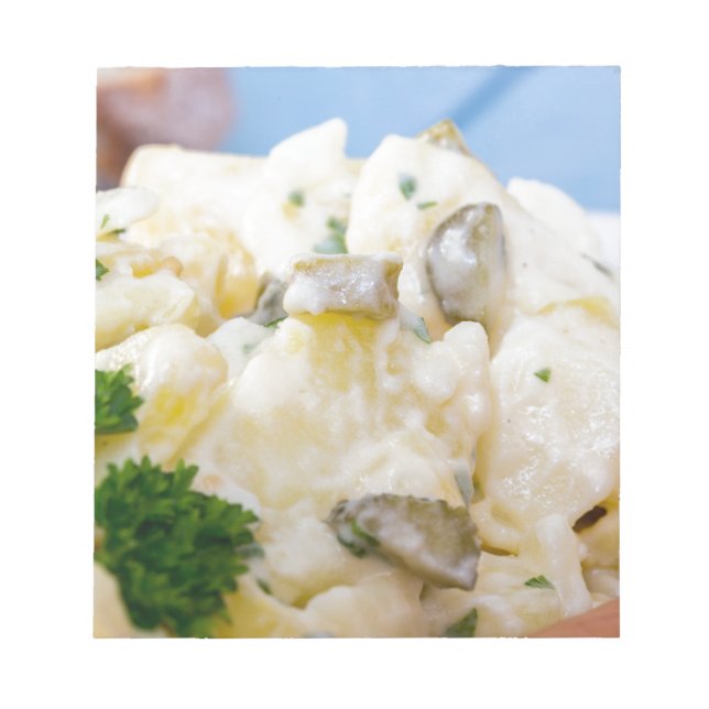Potato salad with sausage and mustard notepad (Front)