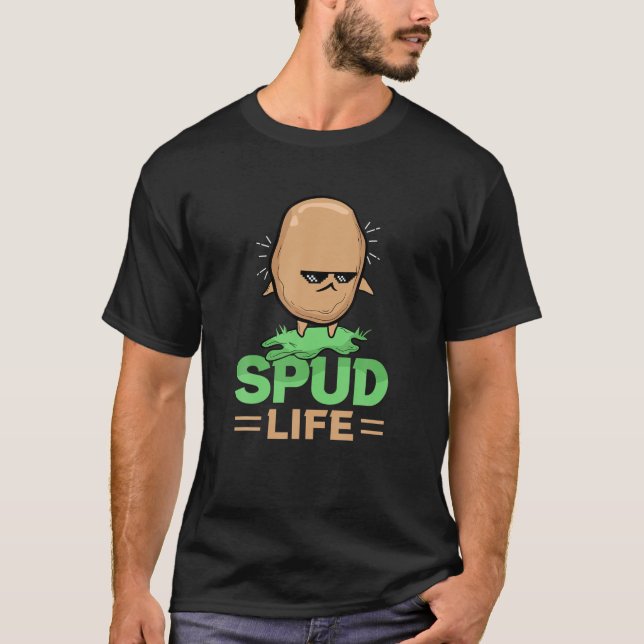 Potato Spud Life Vegan Food Potatoes Vegetarian T-Shirt (Front)