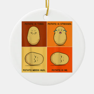 Potato Spud Root Vegetable Tater Vegan Lover Keto Ceramic Ornament