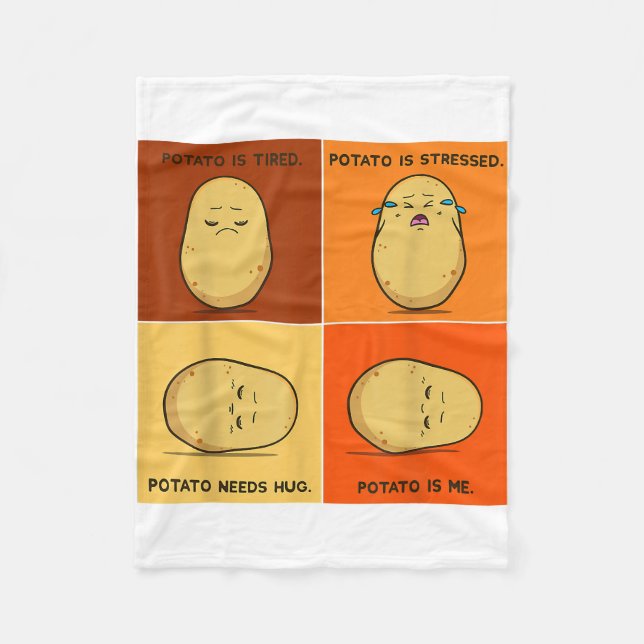 Potato Spud Root Vegetable Tater Vegan Lover Keto  Fleece Blanket (Front)