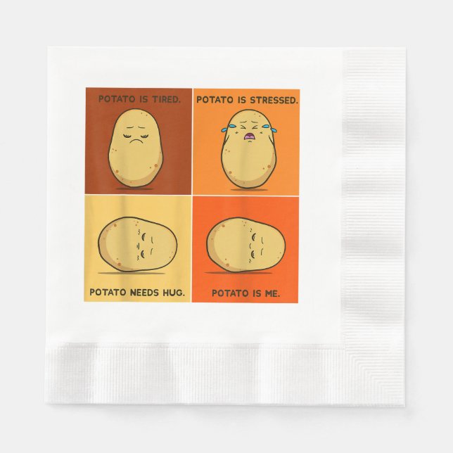 Potato Spud Root Vegetable Tater Vegan Lover Keto  Napkins (Front)