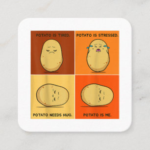 Potato Spud Root Vegetable Tater Vegan Lover Keto  Square Business Card