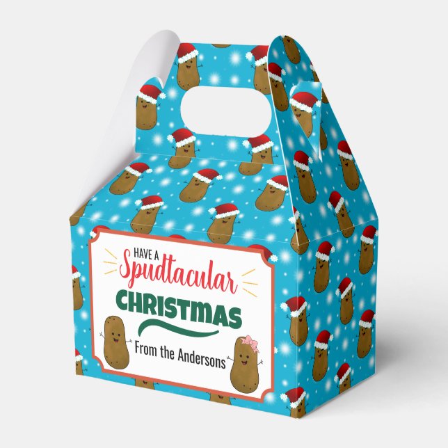 Potato Spudtacular Christmas Personalized Favor Boxes (Front Side)