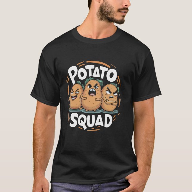 Potato Squad Funny Potatoes Friends Team Vegetable T-Shirt (Front)