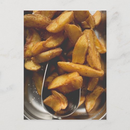 Potato wedges with salt detail postcard