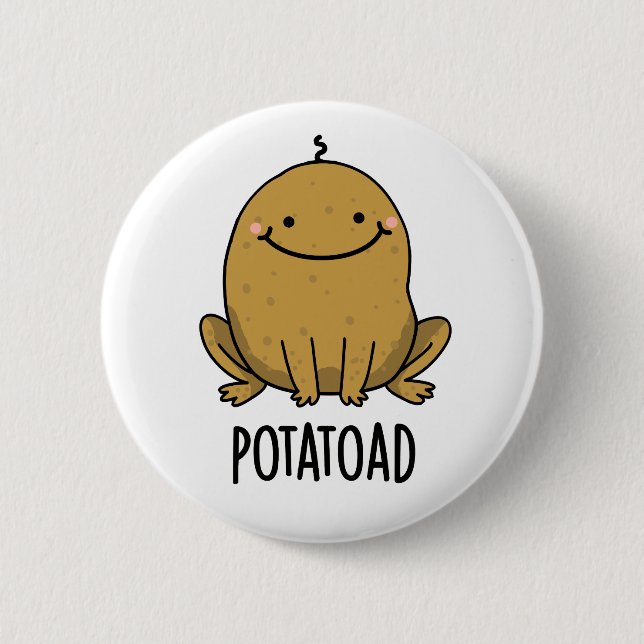 Potatoad Funny Potato Toad Pun  Button (Front)