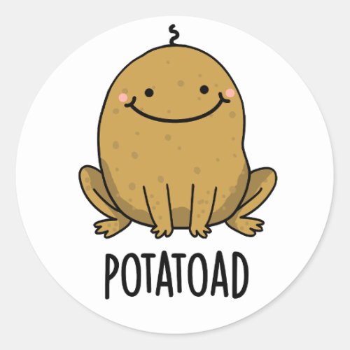 Potatoad Funny Potato Toad Pun  Classic Round Sticker
