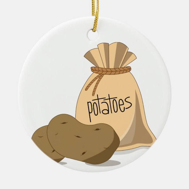 Potatoes Ceramic Ornament (Front)