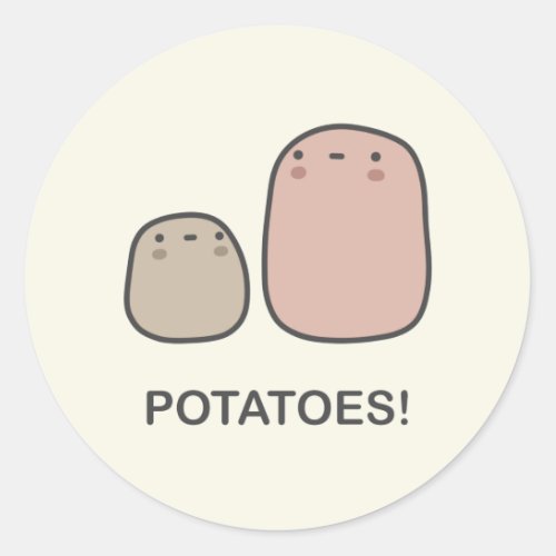 Potatoes Classic Round Sticker