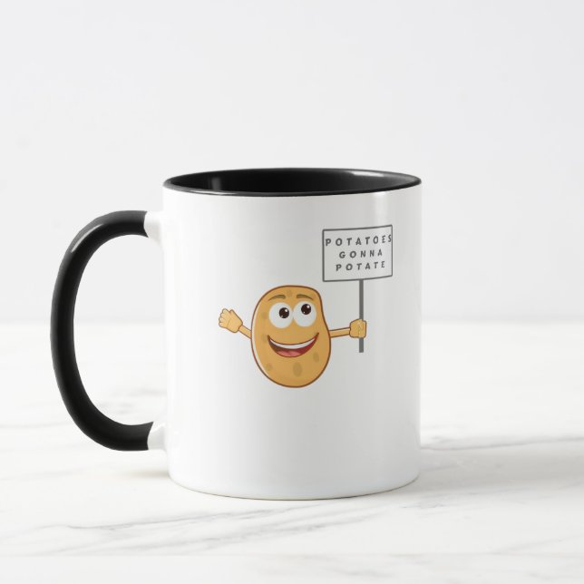 Potatoes Gonna Potate Vegetable Pun Light Humor Mug (Left)