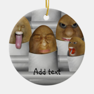 Potatoes On The Line Ceramic Ornament