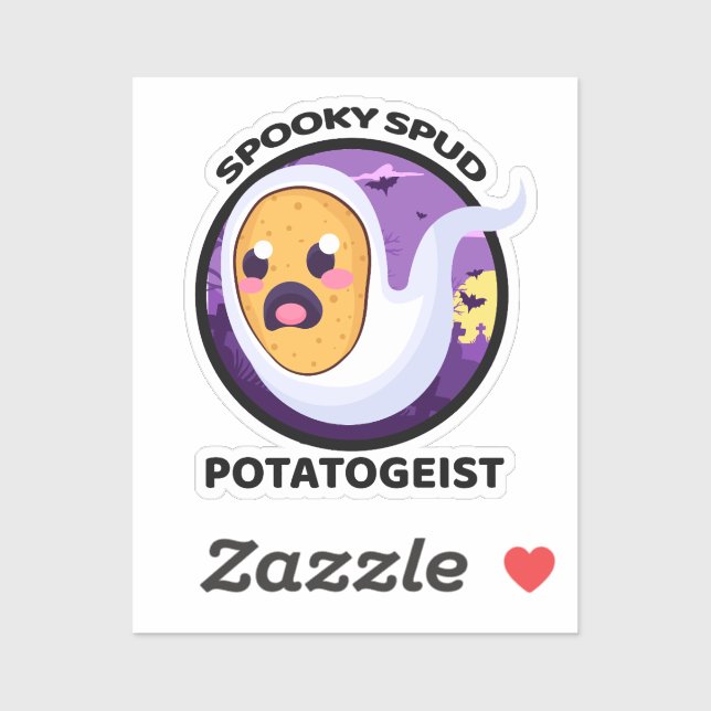 Potatogeist Spooky Spud Potato - Cute Halloween Sticker (Sheet)