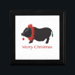 Potbellied Pig Merry Christmas Design Jewelry Box<br><div class="desc">Potbellied Pig Merry Christmas Design</div>