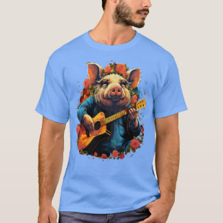 PotBellied Pig Playing Guitar T-Shirt