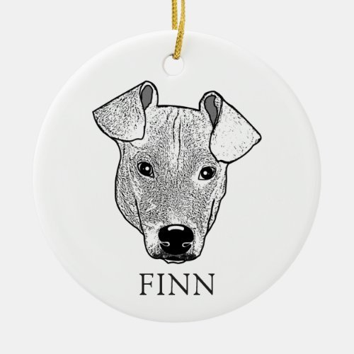  Potcake Dog Hand Drawing Personalized Ceramic Ornament