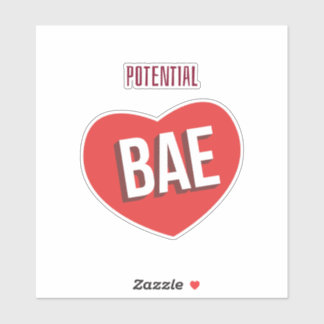 Potential Bae, Big Red Heart Love Design Sticker
