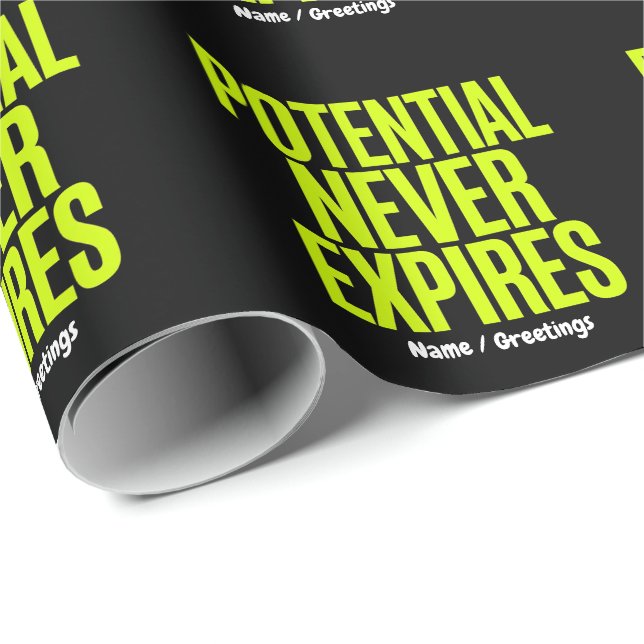 Potential Never Expires Bold Growth Mindset  Wrapping Paper (Roll Corner)