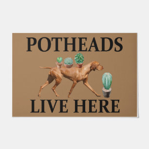 Potheads Live Here, Dog Gift Lover Vizsla Doormat