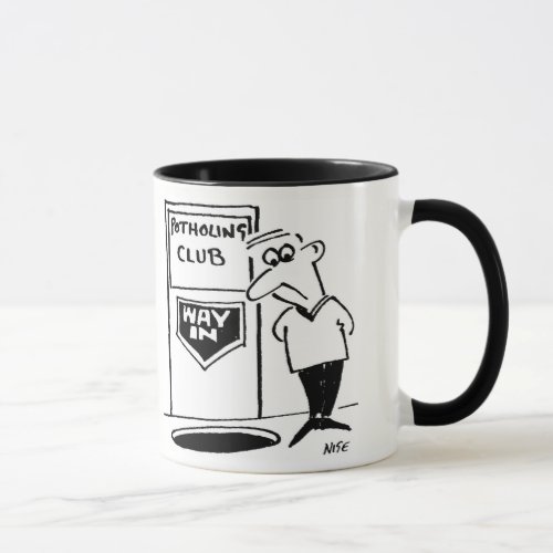 Potholing Club Doorway Mug