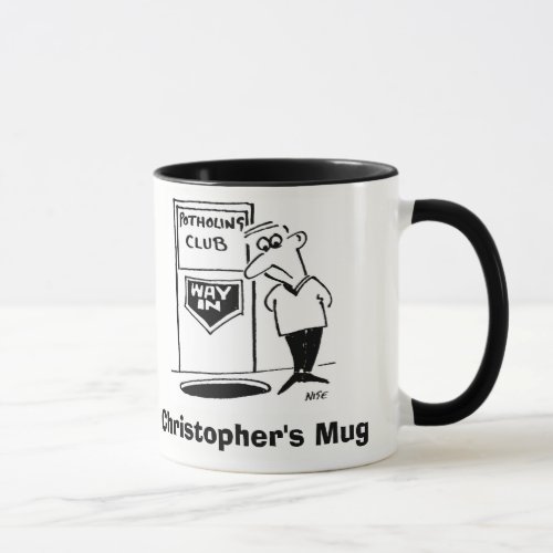 Potholing Club Doorway to Personalise Mug