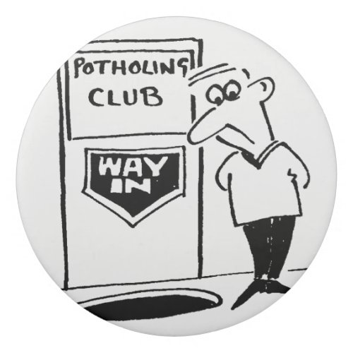 Potholing Club Entrance in the Floor Cartoon Eraser