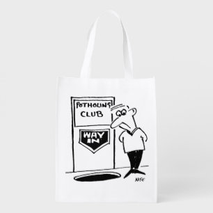 Potholing Club Entrance in the Floor Cartoon Grocery Bag