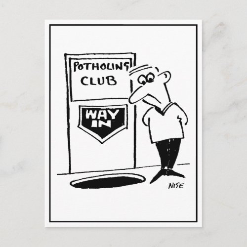 Potholing Club Entrance in the Floor Cartoon Postc Postcard