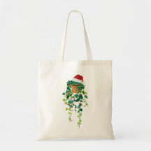 Pothos Hanging Plant Santa Hat Christmas Lights