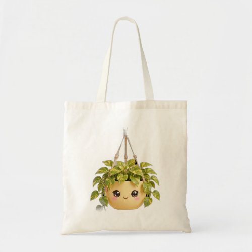 Pothos Kawaii Indoor Plant Tote Bag