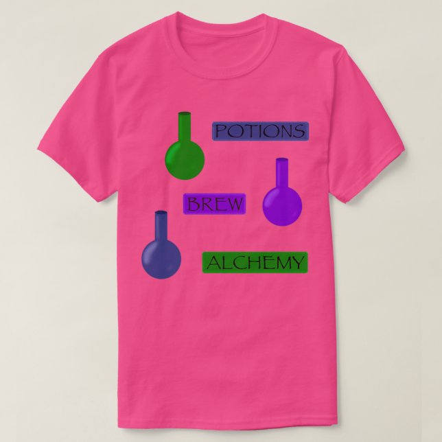 Potion and Alchemy Pattern T-Shirt (Design Front)