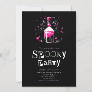 Potion Bottle Stars Modern Minimalist Halloween Invitation
