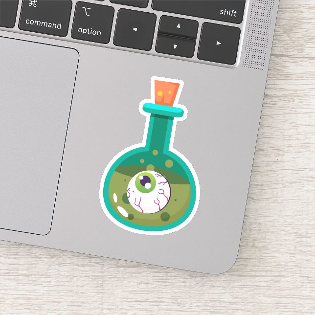 Potion Bottle with Eyeball Die Cut Sticker Decal (Detail)