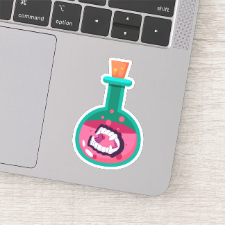 Potion Bottle with Fangs Die Cut Sticker Decal