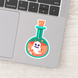 Potion Bottle with Ghost Die Cut Sticker Decal