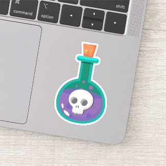 Potion Bottle with Skull Die Cut Sticker Decal