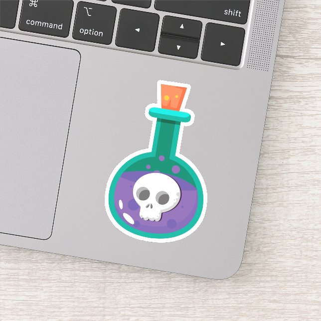 Potion Bottle with Skull Die Cut Sticker Decal (Detail)