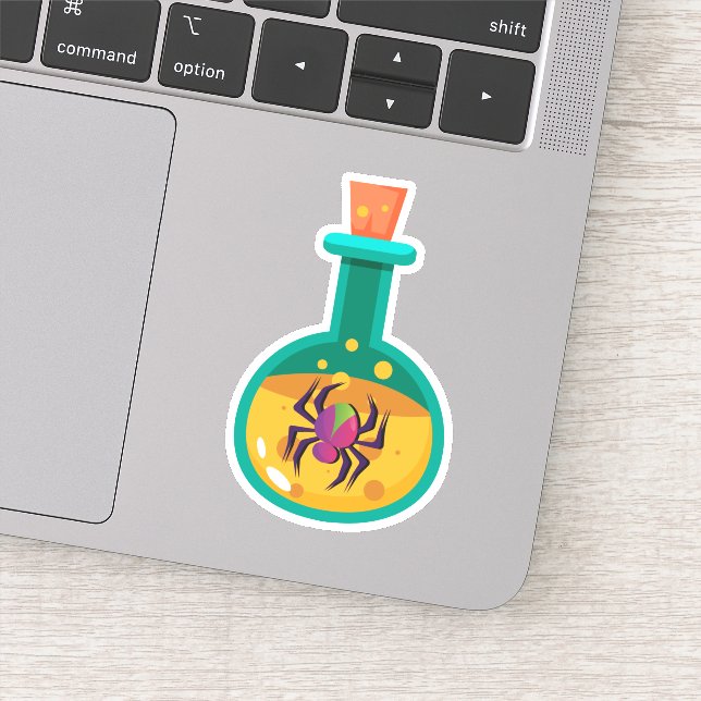 Potion Bottle with Spider Die Cut Sticker Decal (Detail)