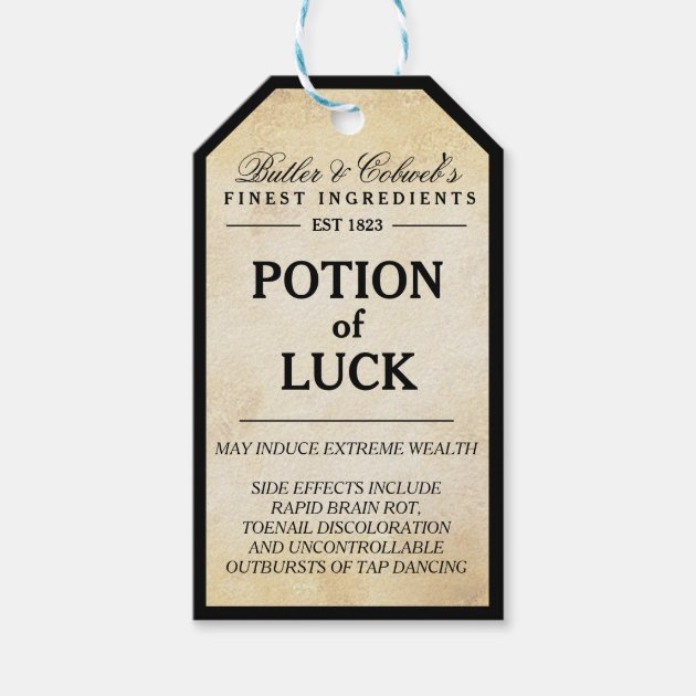 Potion Of Luck Halloween Apothecary Tag