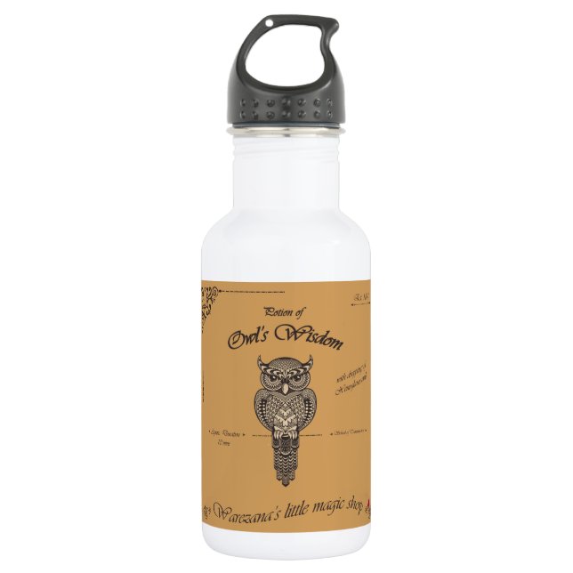 Potion of Owl's Wisdom Water Bottle (Front)