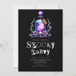 Potion Poison Skull Modern Minimalist Halloween Invitation