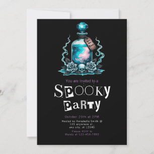 Potion Poison Skull Modern Minimalist Halloween Invitation