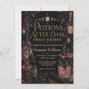 Potions After Dark Sweet Sixteen Party Invitation