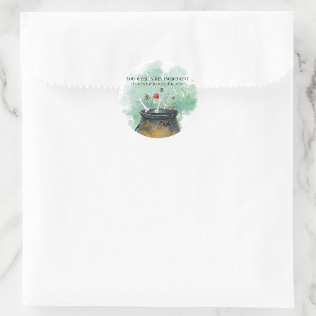 Potions, Spells & Magic Brew Witches Cauldron Classic Round Sticker (Bag)