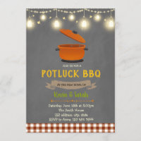 Potluck BBQ party invitation