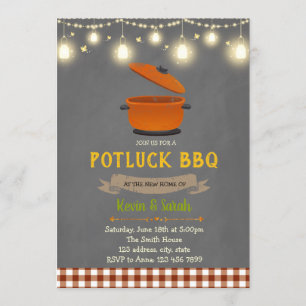 Potluck BBQ party invitation