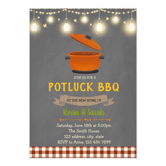 Potluck BBQ party invitation | Zazzle.com