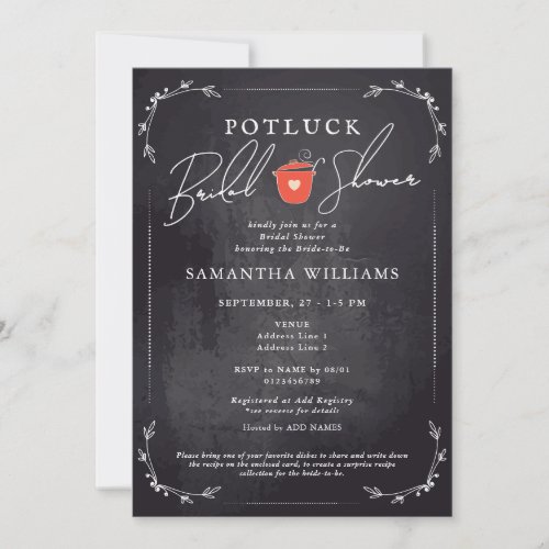 Potluck Black Bridal Shower