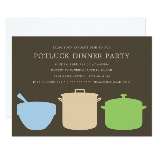 Potluck Dinner Party Invite Zazzle Com