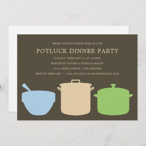Potluck Dinner  Party Invite