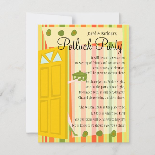 Potluck Party Invitation (Front)